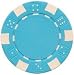 50 Clay Composite Dice Striped 11.5 gram Poker Chips, Light Blue