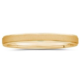3 mm Brushed Center Comfort-Fit Women's Wedding Band in 14k Yellow Gold
