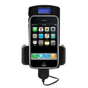 GSI Super Quality Wireless Hands-Free 6-in-1 Dock-Mount-Charger-FM Transmitter-Car Kit, for Ipod, IPhone 4G/3G/S, MP3, MP4, Laptop, Game Systems, CD and DVD Players - Includes Remote Control, LCD Display - Cigarette Lighter Plug-In