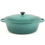Serving Oval Soup Pot with Lid Caribbean Blue 11.5 Inch