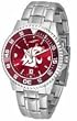 Washington State Cougars Competitor AnoChrome Men's Watch with Steel Band and Colored Bezel