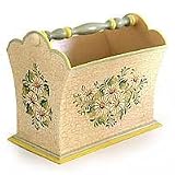 Cedar magazine rack, 'Daisy Bouquet'