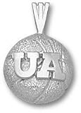 Arizona Wildcats Solid Sterling Silver ''UA'' Basketball Pendant