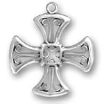 Sterling Silver Cross with Filigree Design Charm or Pendant