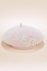 Faux Pearl Lace Beret Hat with Angora