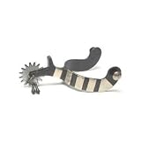 Black Steel Silver Inlay Jinglebob Mens Show Spur