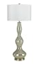 Candice Olson Jean Table Lamp, Hand Blown Blue Luster Glass with White Shade 16"x37"