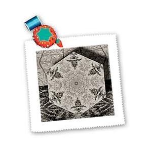 Trees and Shrubs made into a Black and White Toile Pattern - 10x10 Quilt Square