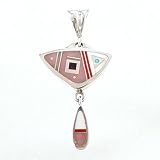 Ray Tracey Opal, Turquoise and Onyx Father Sky and Mother Earth Pendant in Sterling Silver, #8576