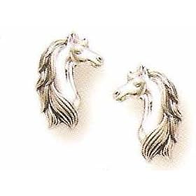 Sterling Silver Horsehead Post Earrings