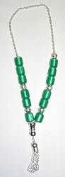 Worry Beads - Komboloi, Green with Silver