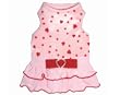 Starlet Pink Velour Scattered Hearts Dog Dress (Large)
