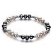 PearlsOnly YinYang Black and White 6.0-6.5mm A Freshwater Cultured Pearl Bracelet-7.5-inch