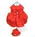 Red Satin Holiday Dog Dress w/ Hat & Leash, Medium