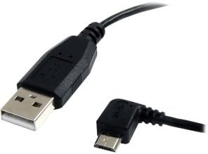 StarTech.com 3 ft Micro USB Cable - A to Left Angle Micro B (UUSBHAUB3LA) -