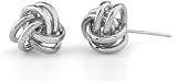 Love Knot Earrings, 14K White Gold
