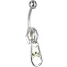 Light Green JEWELED ZIPPER belly button ring