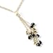14K Gold 18 Four-Strand Onyx & Bead Dangle Necklace