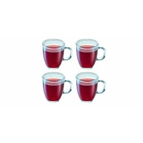 Bodum Copenhagen 10-Ounce Glass Mug Set, Set of 4: Kitchen &amp; Dining