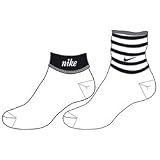 Nike - Ladies Cuffed Sport Ankle Socks (Colour: White / Black ) (Size: Medium (5-8 UK) )