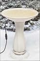 Heated Plastic Bird Bath in White