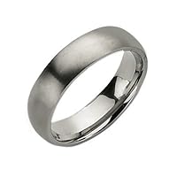 Men's 6mm Comfort Fit Titanium Wedding Band, Size 10.