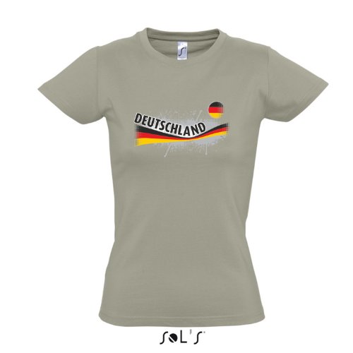 Fanshirt-Damen DEUTSCHLAND, Germany Ländershirt EM / WM Trikot S-XXL , Khaki , S