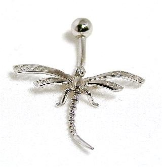 Elegant Dragonfly Belly Ring - JewelryWeb