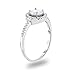 Rhodium Plated 925 Sterling Silver Cubic Zirconia Simulated Diamond Classic Round Halo Ring