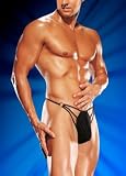Male Power Black G-Thong with Straps and Rings