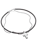 Emporio Armani Men's Brown Leather Cross Necklace