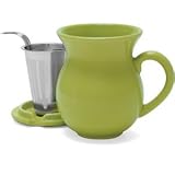 Chantal 15 oz Mugs With Stainless Steel Infuser, Glossy Lime Green by Chantal