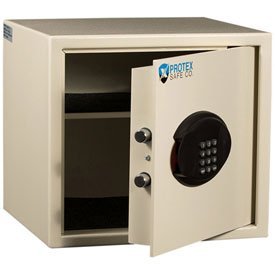 Protex BG-34 Hotel/Personal Electronic Safe, Beige, easy storage for laptop, cameras and valuables properties, Electronic keypad,Emergency keys are provided, Power override box included.