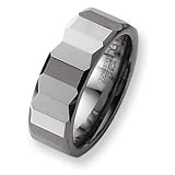 Tungsten Faceted 8mm Polished Band TU71-8.5