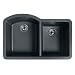 SWANSTONE Granite 2 Bowl Kitchen Sink Bianca