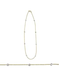18K Yellow Gold Diamond By The Inch Necklace 16 Inch
