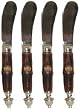 Decorative Pate Knife with Dyed Bone Bamboo Shaped Handle Set of Four