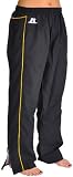 Russell Athletic Womens Warmup Mesh lined Running, Jogging, Windbreakers Gym/Track Pant, Black/Yellow,M