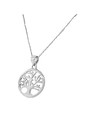 925 Sterling Silver Womens Tree of Life Pendant Necklace with Chain