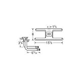 MCM 10502-75812 Stainless Steel H Twin, Centered, 1.25 Inch Offset Burner
