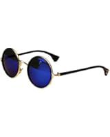 Niouxhc Unisex's Round Mirror Polycarbonate Sunglasses