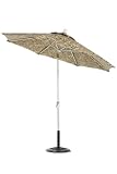 Outdoor Living : 11' Auto-tilt Umbrella White Tess Thyme