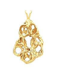 14K Yellow Gold 33.00X19.00 mm Nugget Pendant