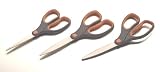 Officemate 7-Inch Stainless Steel Soft Grip Scissors, Gray/Orange Handles (94153)