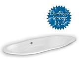 American Bath Factory B5-5723-WX-LH Grenada Champagne Drop-In Bathtub, White, Left Blower