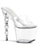Pleaser Women's Dice Heel Clear Platform Slide Sandal