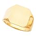 14K Yellow Gold Men's Signet Ring With Brush Finished Top