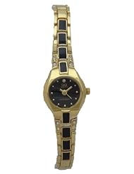 Q and Q Women Gold & Black Analog Watch