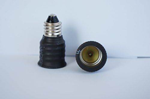 (E11 to E14) - Mini Candelabra (E11) Base Screw Socket to European Base (E14) Socket Adapter Industrial Grade (6 Pack)