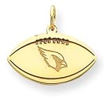 14K Arizona Cardinals Small Cut-Out Football w/Logo